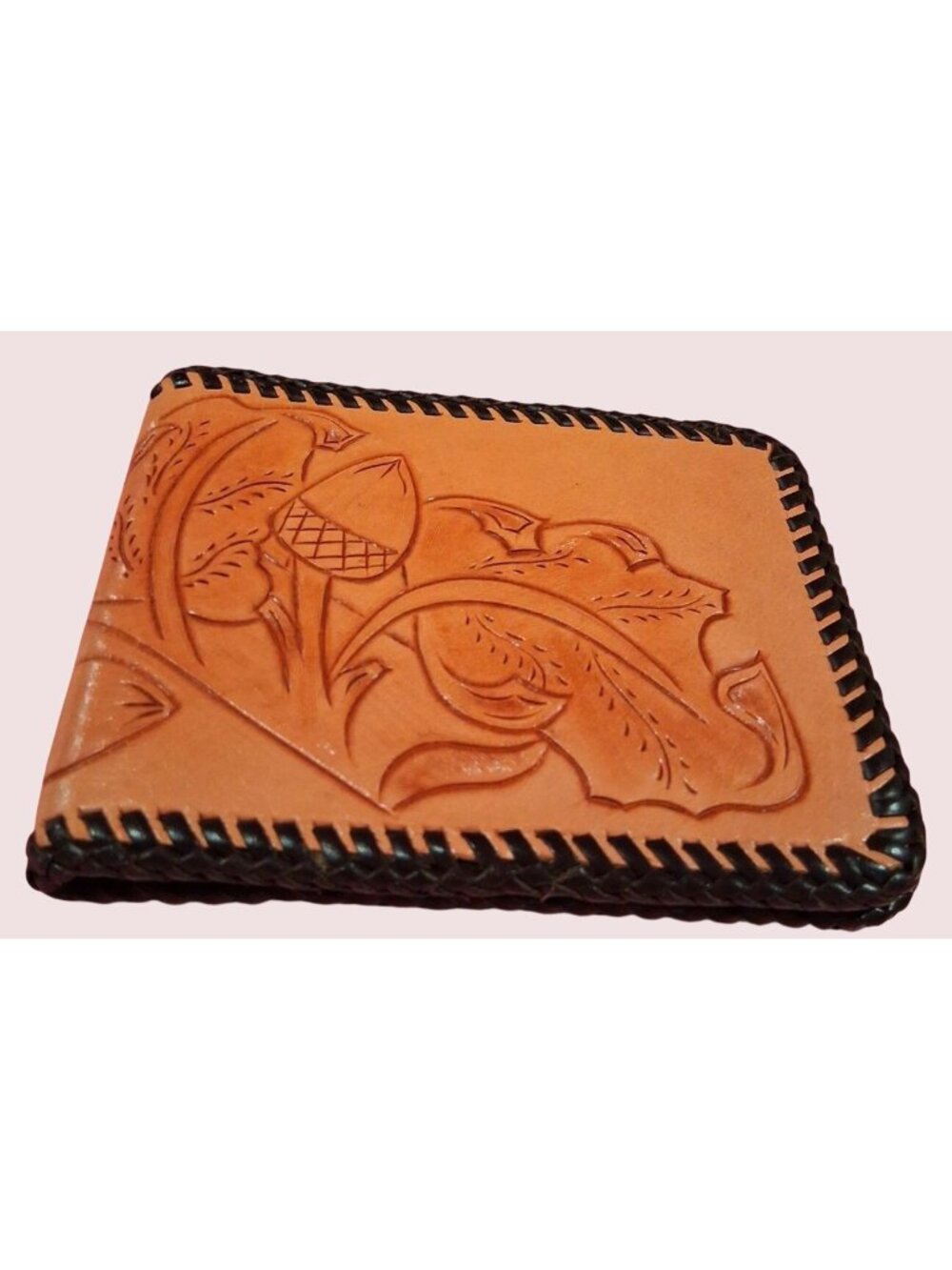 Handcrafted Leather Wallet With Tooled Floral Design By Beth Berry Custom Leathe